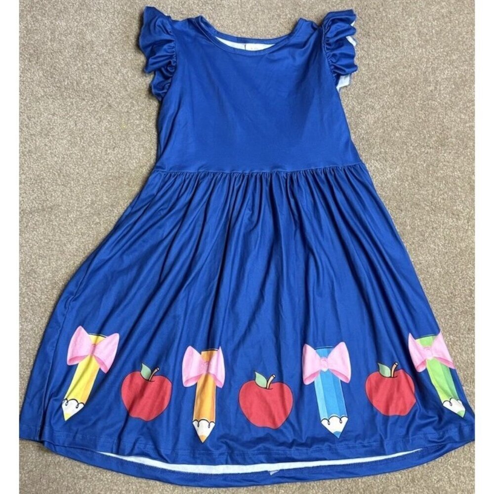 Girls School Dresses Blue Pencils